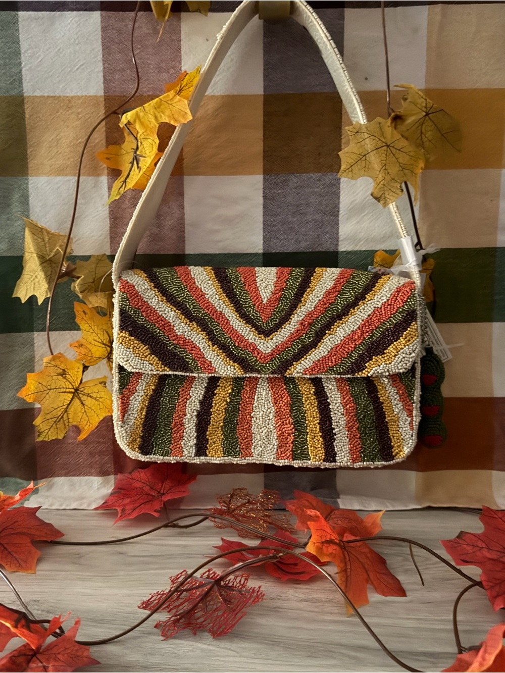 Handcrafted Beaded Shoulder Bag - Multicolor